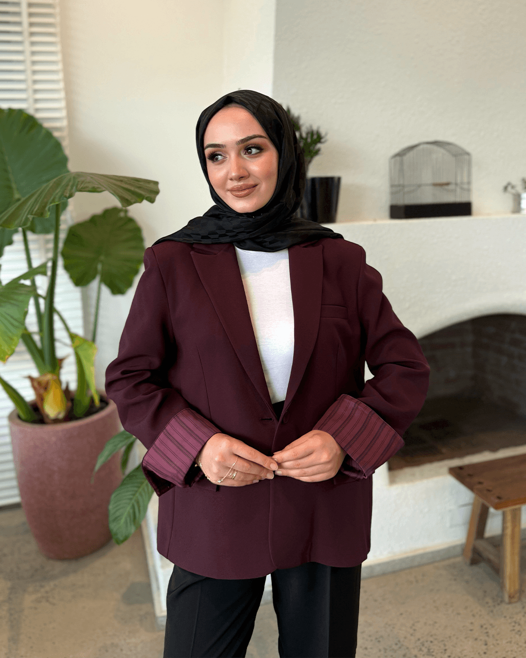 Verona Bordo Blazer Ceket