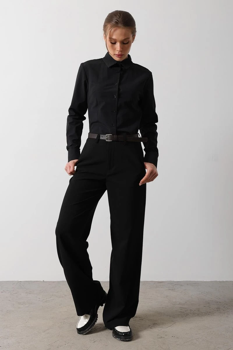 Siyah Palazzo Pantolon