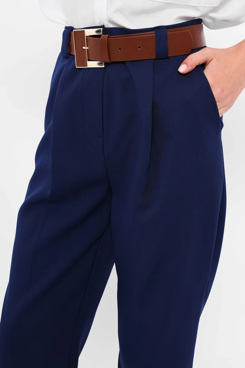 Lacivert Palazzo Pantolon