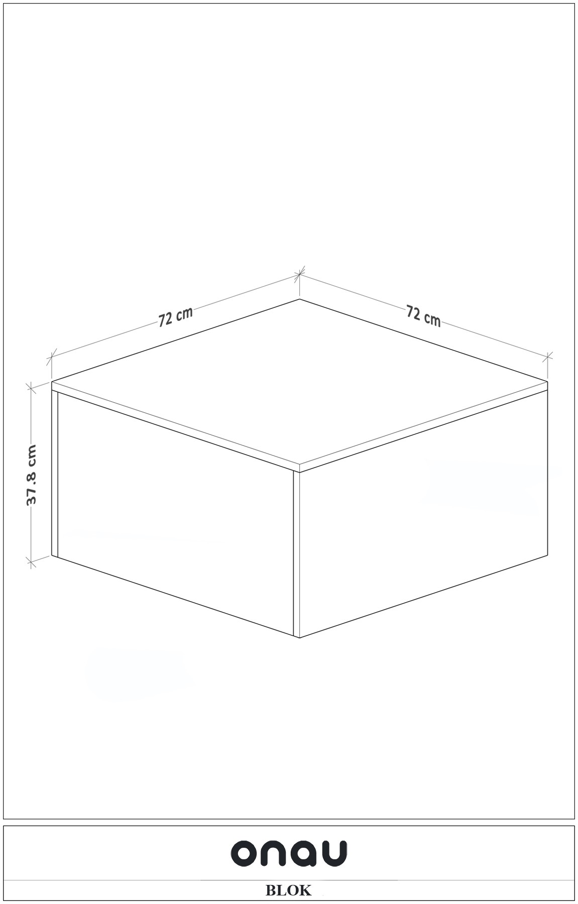 BLOK Orta Sehpa 72x72 cm İskandinav Stili - Traverten
