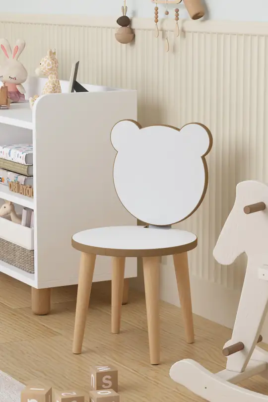 Montessori Çocuk Sandalyesi Tabure 2-6 Yaş Özel Bağlantı Sistemli - Panda