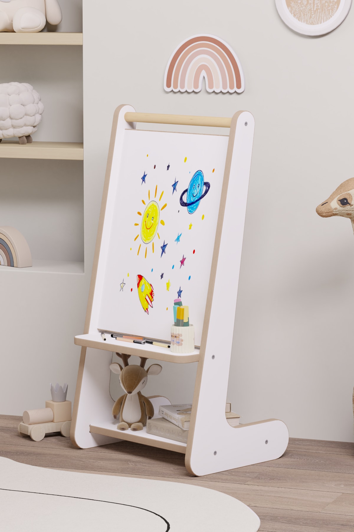Montessori Kitaplıklı Yazı Tahtası