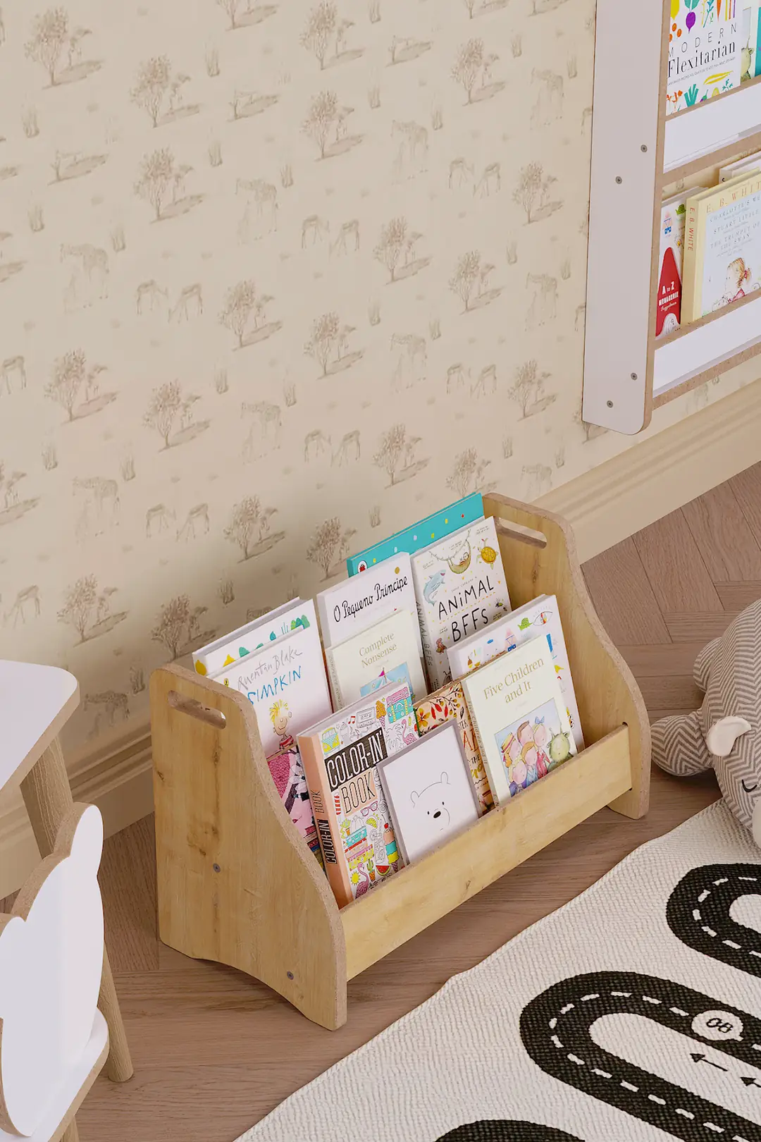 Montessori Zemin Kitaplık 2 Raflı - Safir Meşe — görsel 6