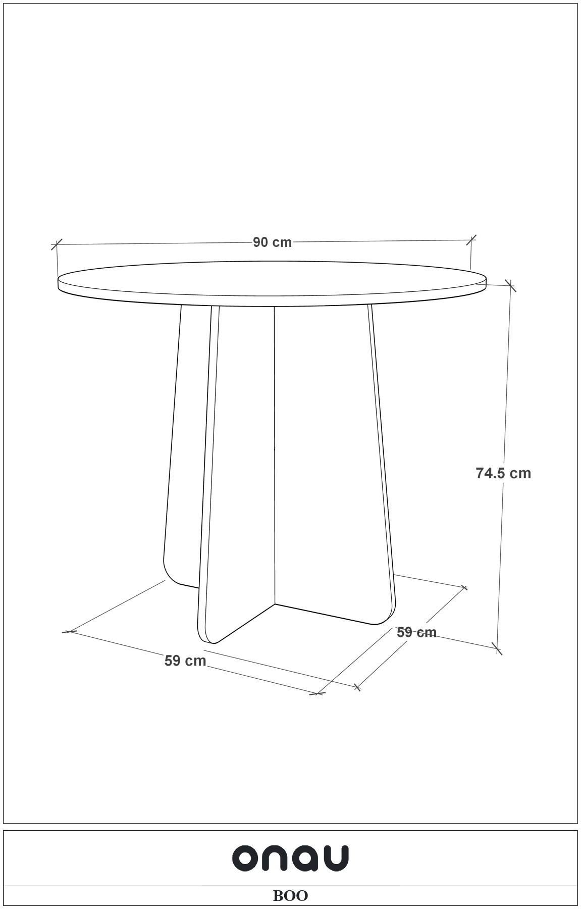 Boo Mutfak Masası 90 Cm - Safir Meşe