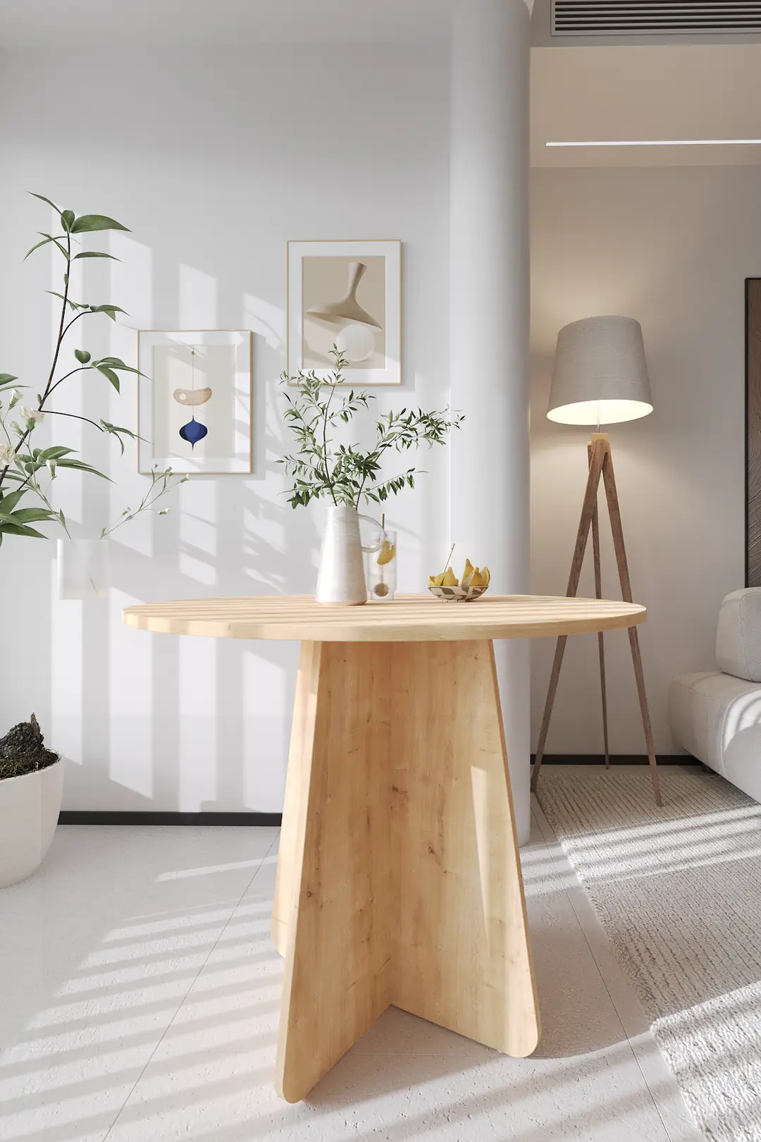 Boo Mutfak Masası 90 Cm - Safir Meşe — görsel 4