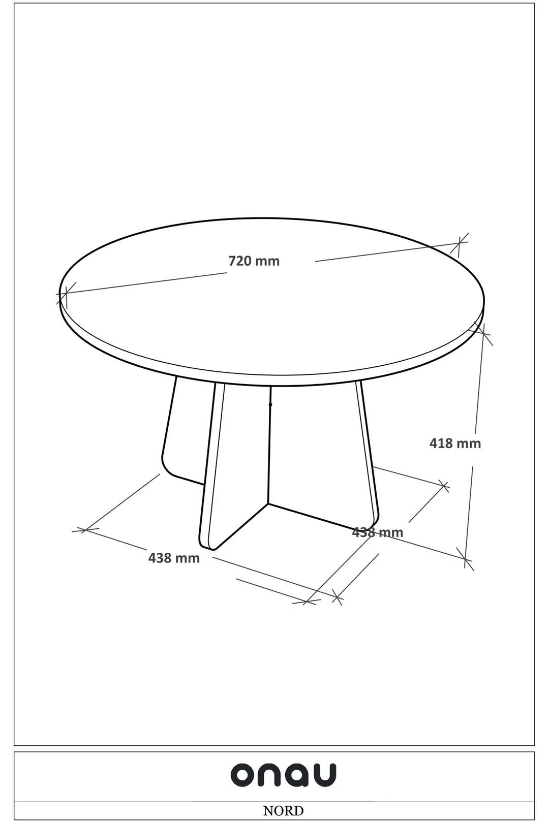 NORD Orta Sehpa 72 cm, İskandinav Orta Sehpa, Bohem, Yuvarlak - Safir Meşe — görsel 2