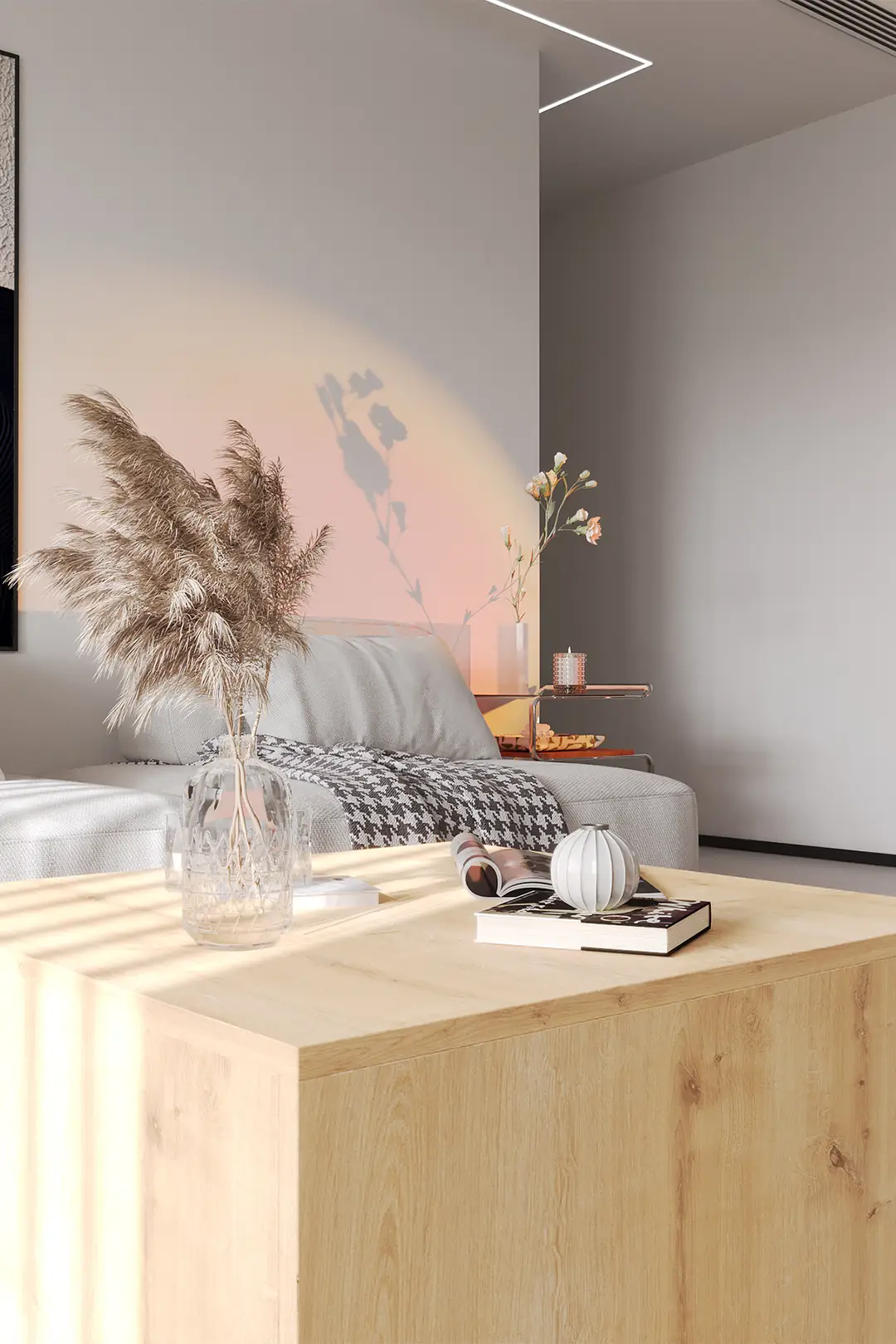 BLOK Orta Sehpa 72x72 cm İskandinav Stili - Safir Meşe — görsel 5
