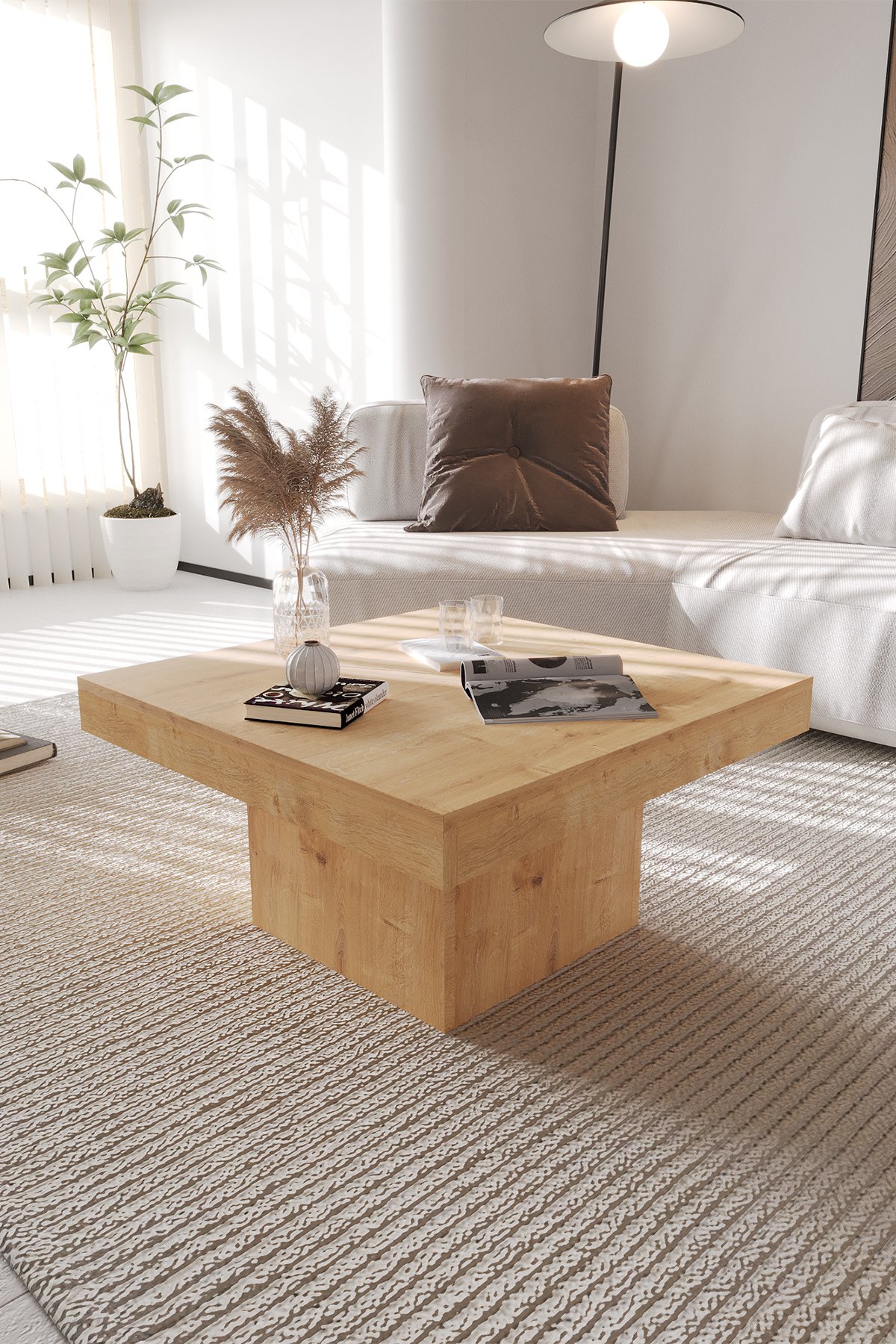 VOLKA Orta Sehpa 72x72 cm İskandinav Stili