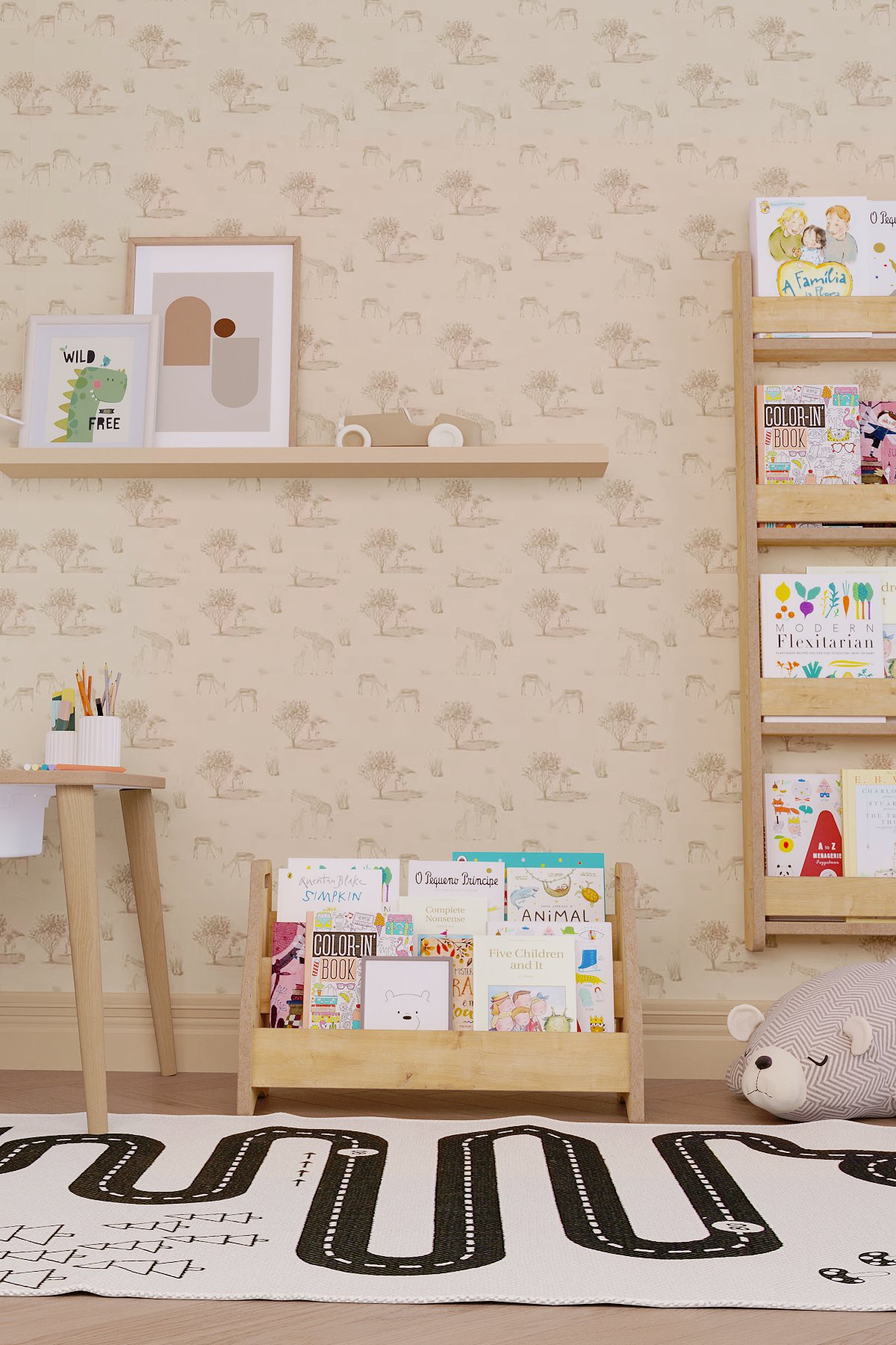 Montessori Zemin Kitaplık 2 Raflı