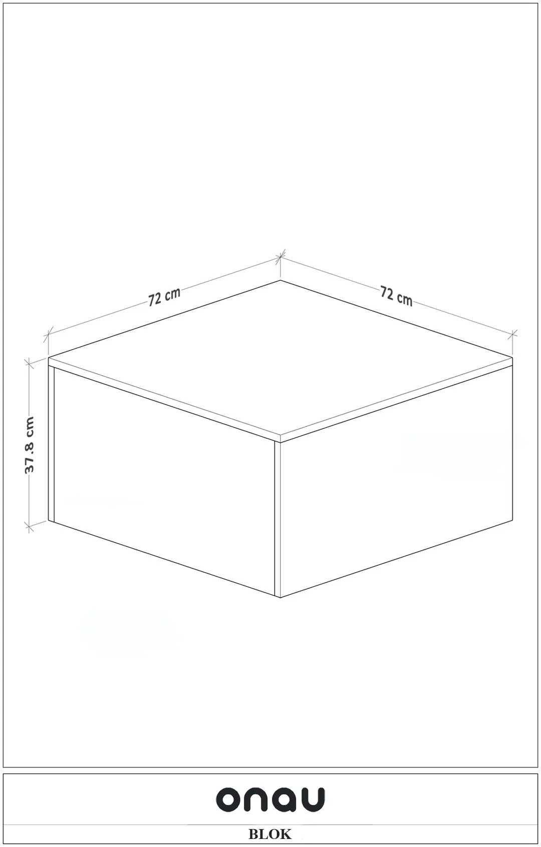 BLOK Orta Sehpa 72x72 cm İskandinav Stili - Safir Meşe — görsel 2