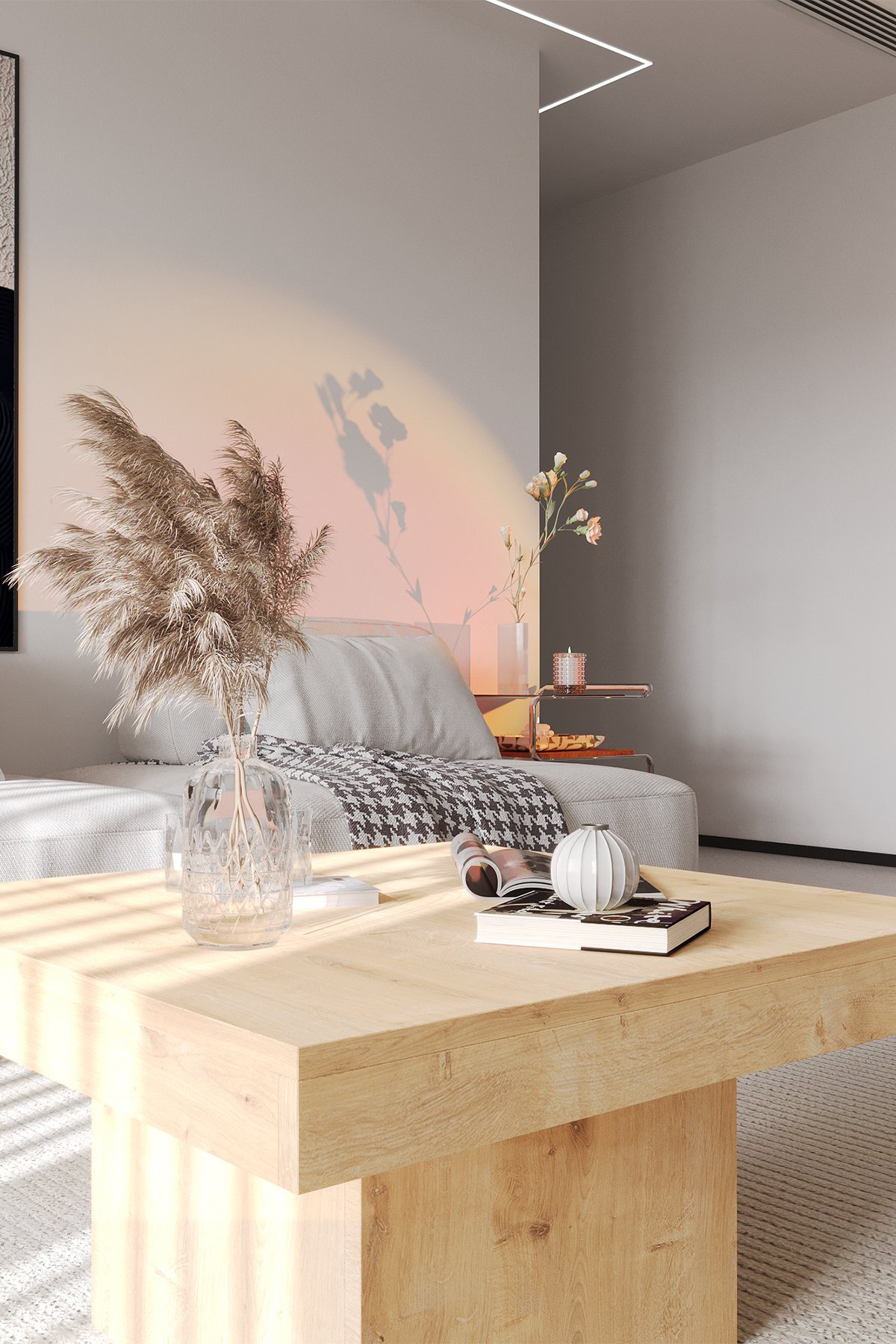 VOLKA Orta Sehpa 72x72 cm İskandinav Stili - Safir Meşe