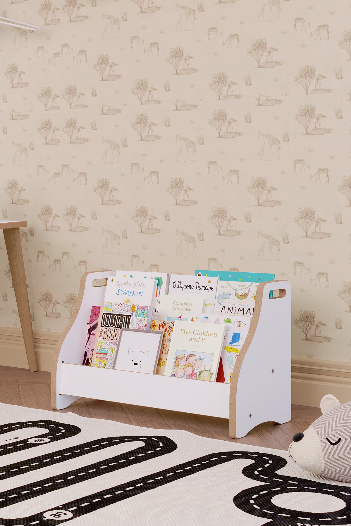 Montessori Zemin Kitaplık 2 Raflı - Beyaz