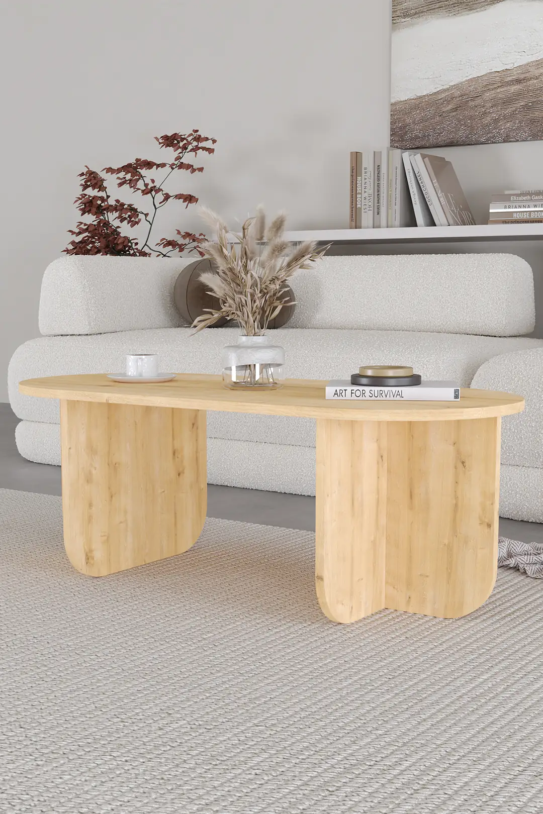 ELO Oval Orta Sehpa, Iskandinav Stil, Bohem, 110x50 cm — görsel 3