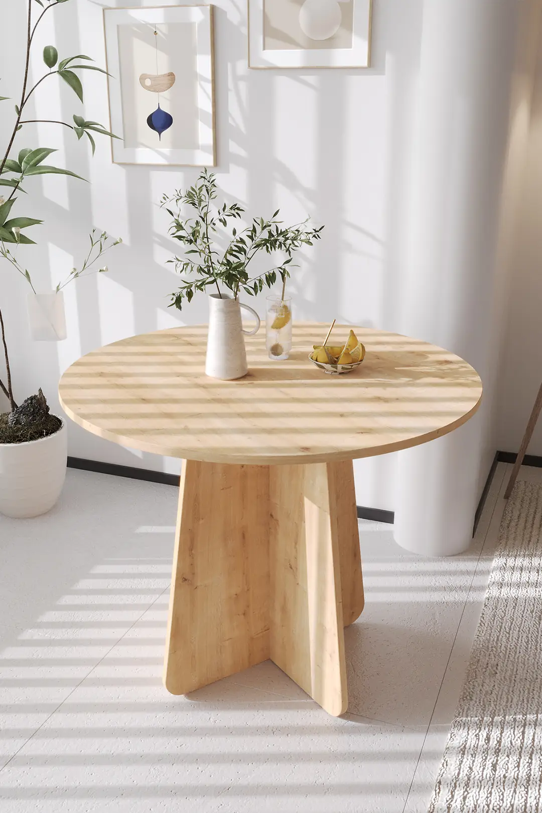 Boo Mutfak Masası 90 Cm - Safir Meşe — görsel 3