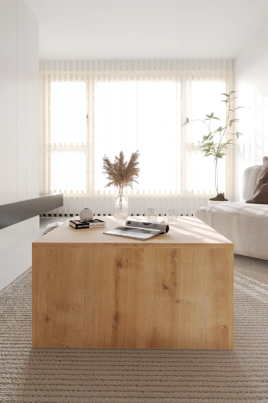 BLOK Orta Sehpa 72x72 cm İskandinav Stili - Safir Meşe — görsel 6