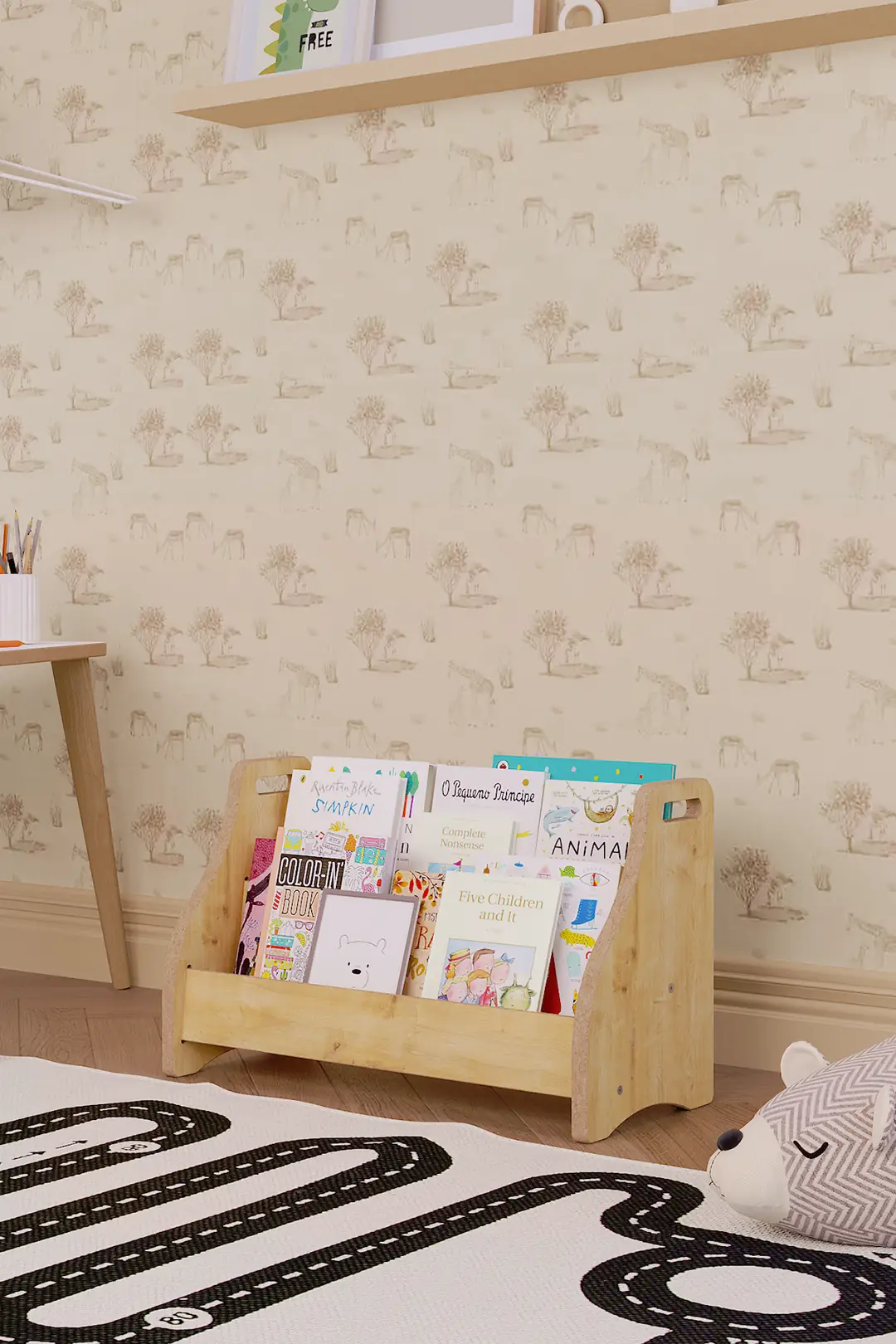 Montessori Zemin Kitaplık 2 Raflı - Safir Meşe — görsel 3