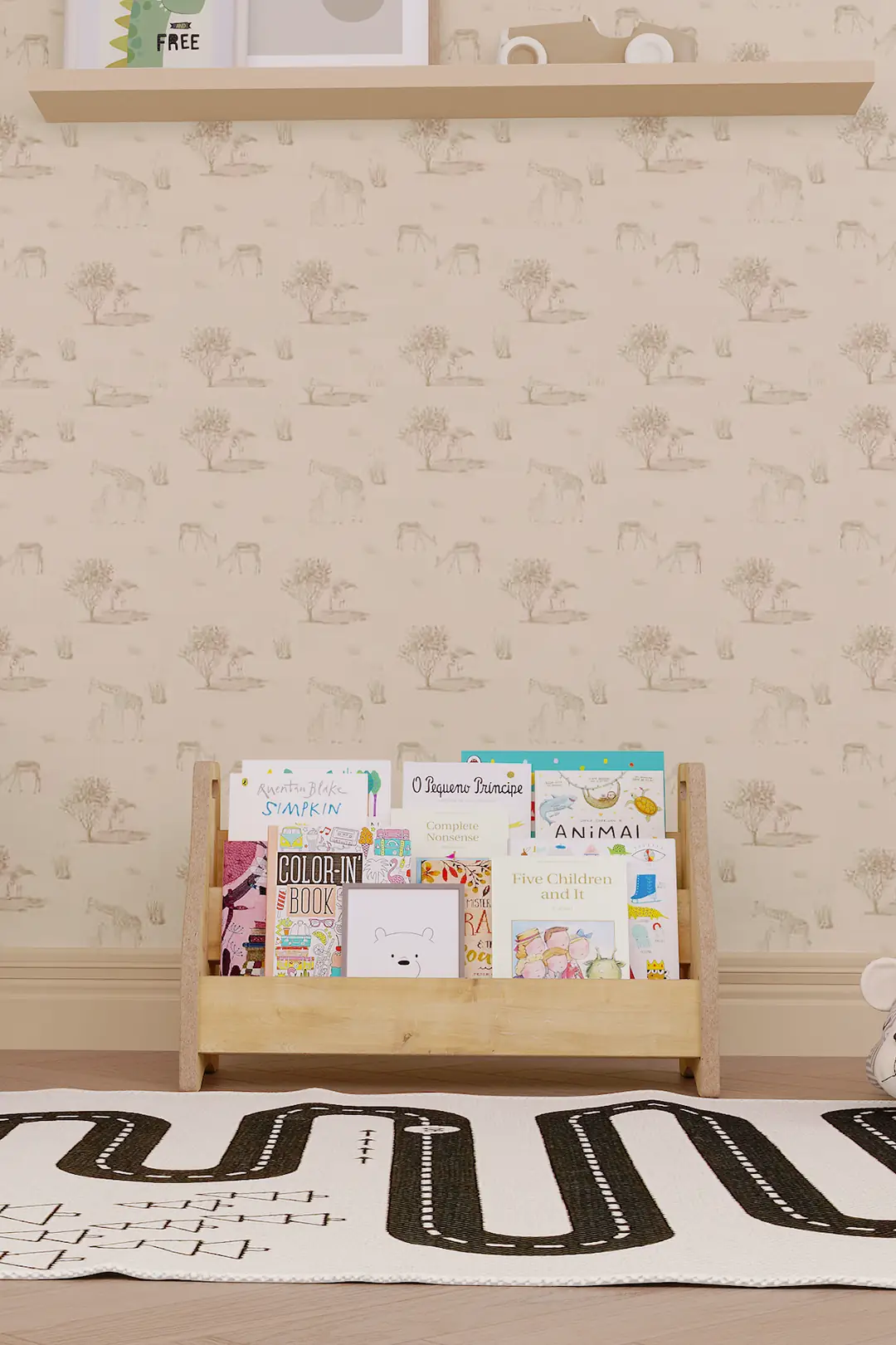 Montessori Zemin Kitaplık 2 Raflı - Safir Meşe — görsel 4