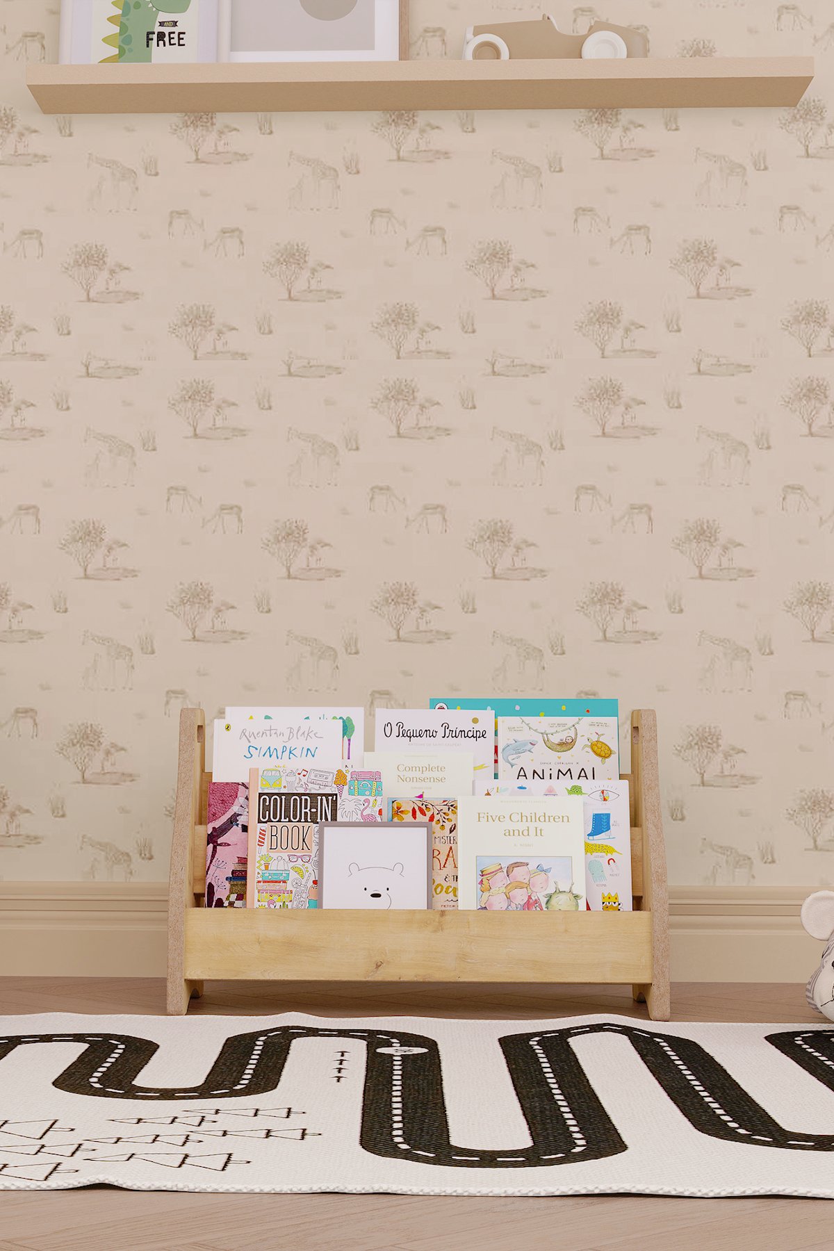 Montessori Zemin Kitaplık 2 Raflı