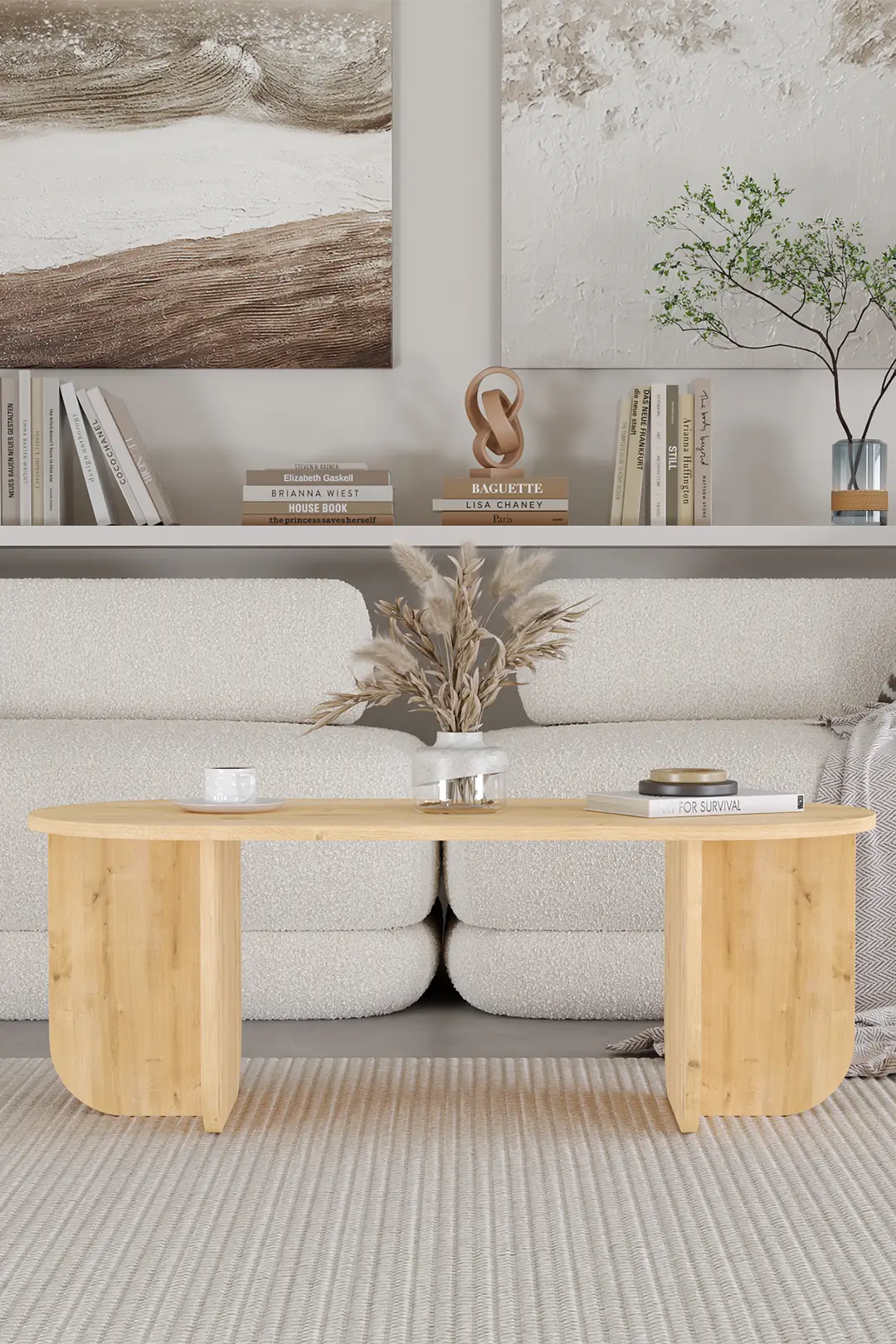 ELO Oval Orta Sehpa, Iskandinav Stil, Bohem, 110x50 cm — görsel 4