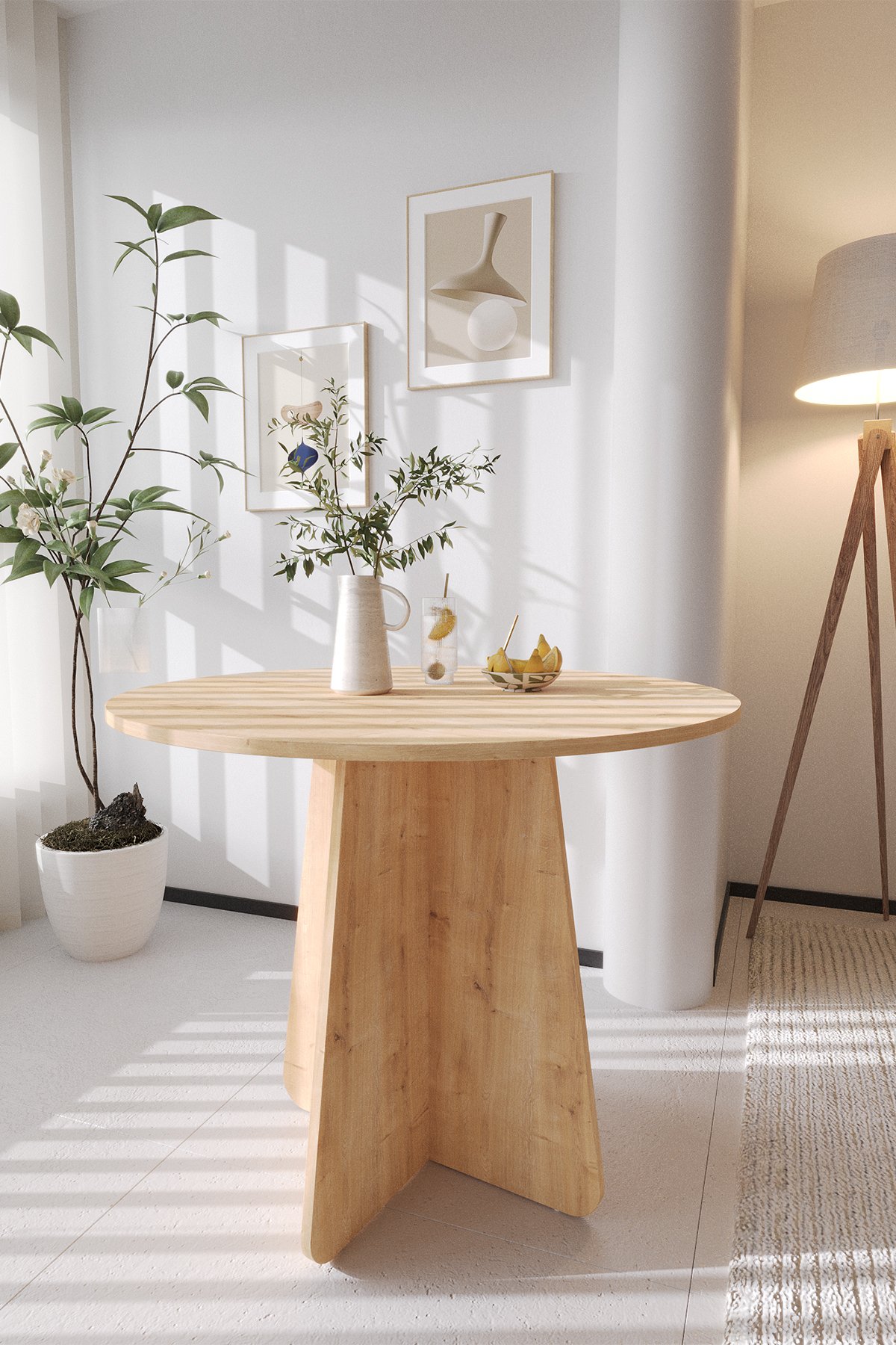 Boo Mutfak Masası 90 Cm - Safir Meşe