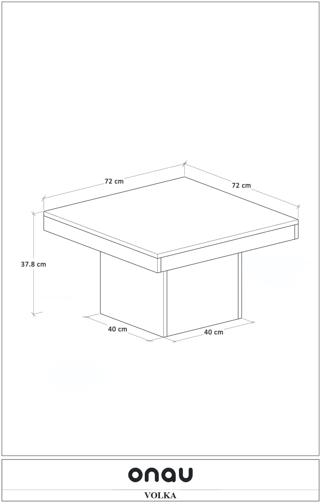 VOLKA Orta Sehpa 72x72 cm İskandinav Stili — görsel 2
