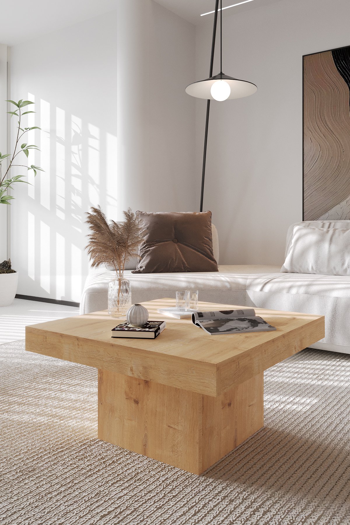 VOLKA Orta Sehpa 72x72 cm İskandinav Stili