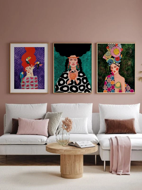 Super Modeller Temalı 3'lü Çerçeveli Tablo