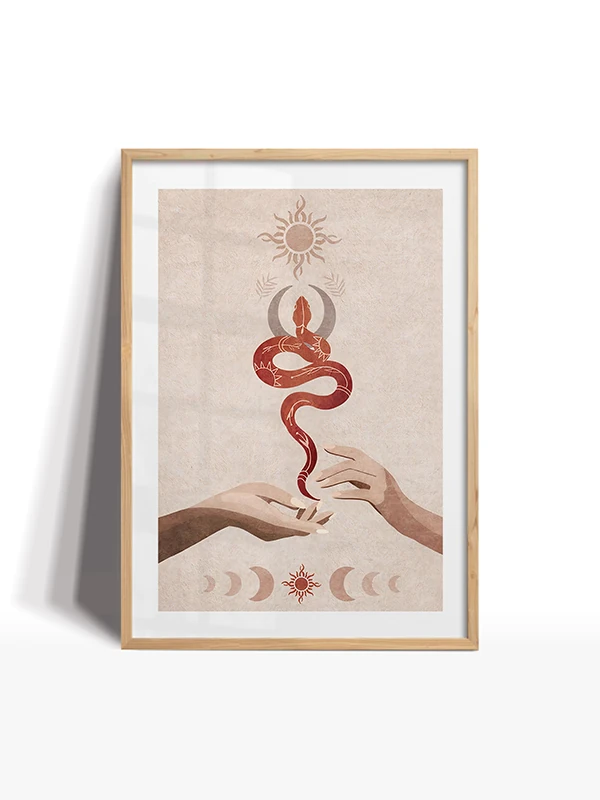 Kundalini Temalı Çerçeveli Tablo