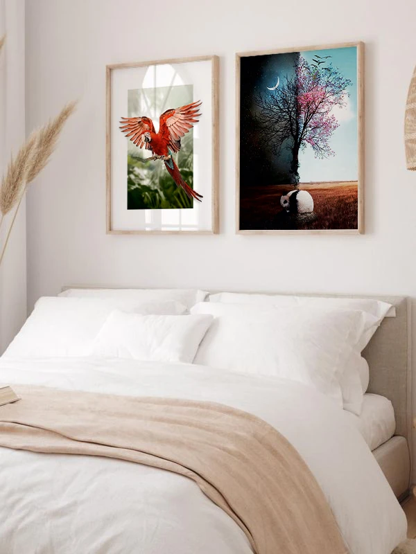 Hayvanların Aurası Temalı 2'li Çerçeveli Tablo