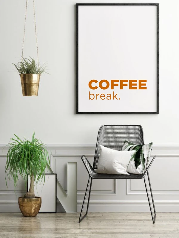 Kahve Arası Temalı Çerçeveli Tablo