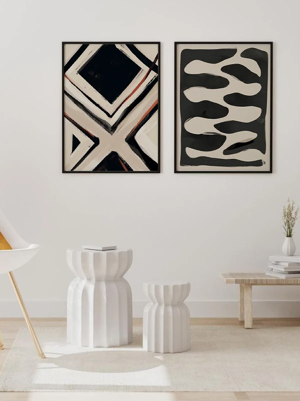 Olası Şekiller Temalı 2'li Çerçeveli Tablo