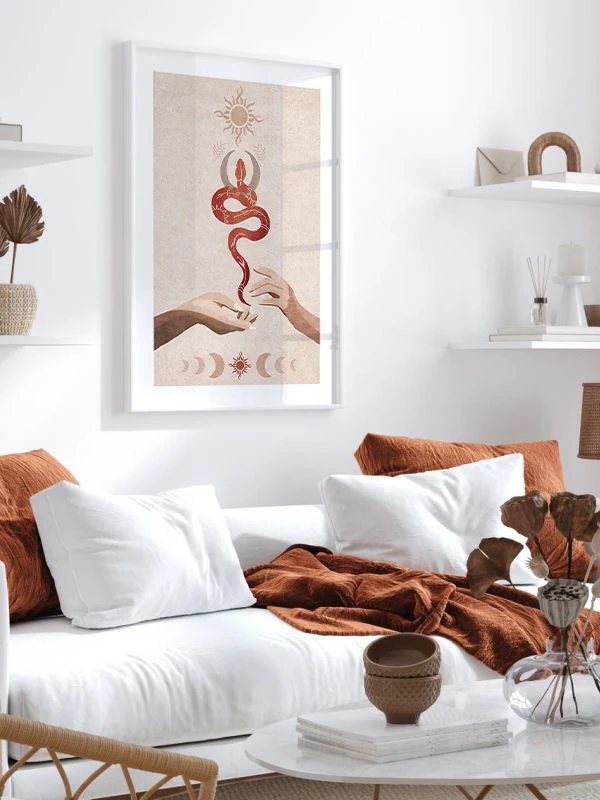 Kundalini Temalı Çerçeveli Tablo