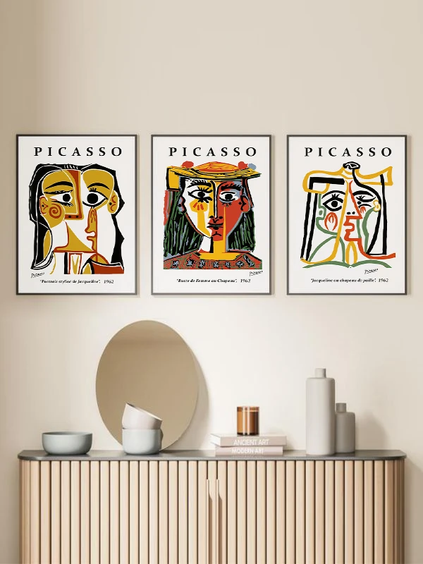 Tanrıça Temalı 3'lü Çerçeveli Tablo