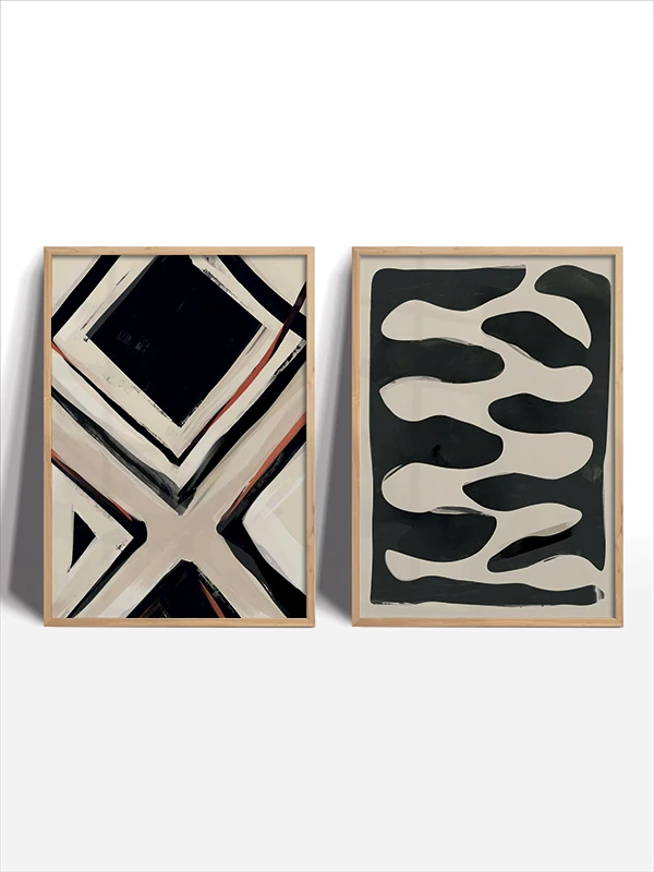 Olası Şekiller Temalı 2'li Çerçeveli Tablo