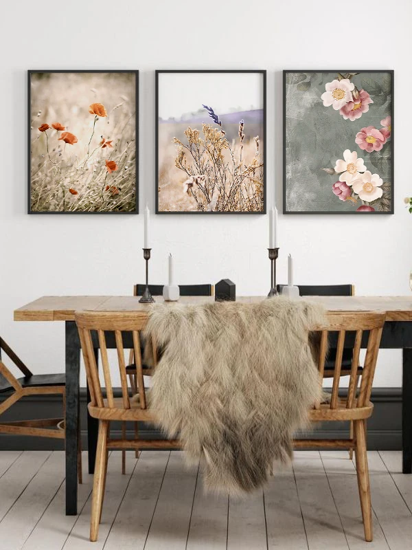 Bozkırlar Temalı 3'lü Çerçeveli Tablo