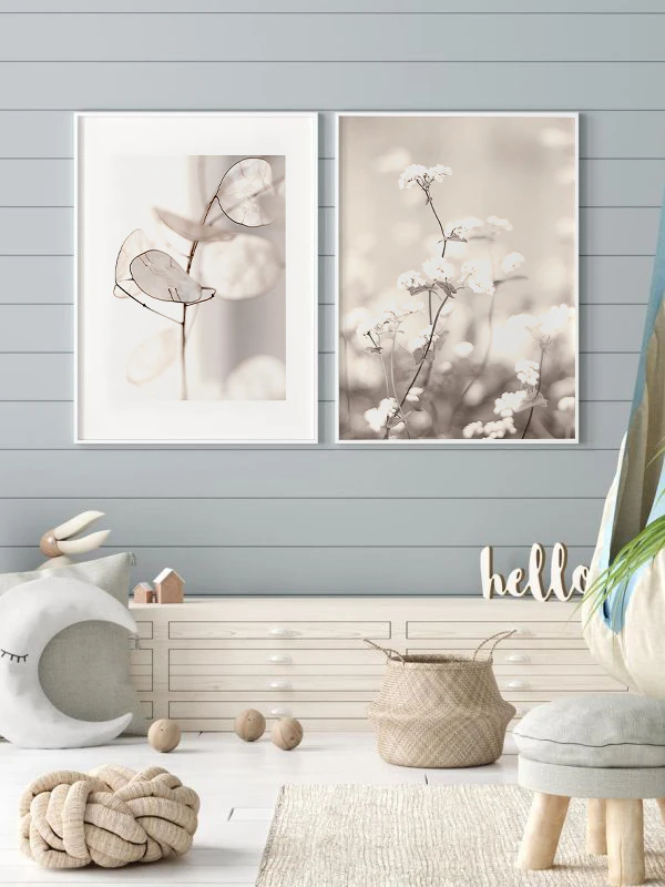 Beyazın Asilliği Temalı 2'li Çerçeveli Tablo