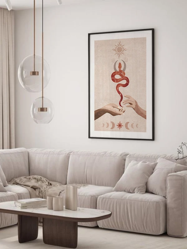 Kundalini Temalı Çerçeveli Tablo