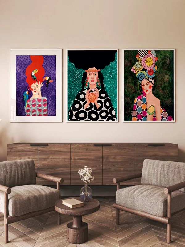 Super Modeller Temalı 3'lü Çerçeveli Tablo