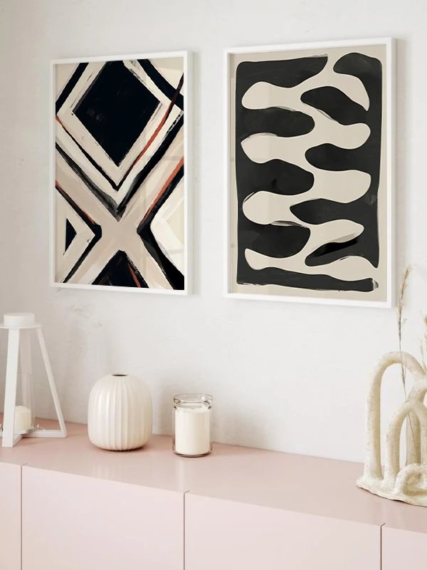 Olası Şekiller Temalı 2'li Çerçeveli Tablo