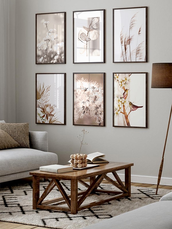 Doğanın Beyazı Temalı Set Çerçeveli Tablo