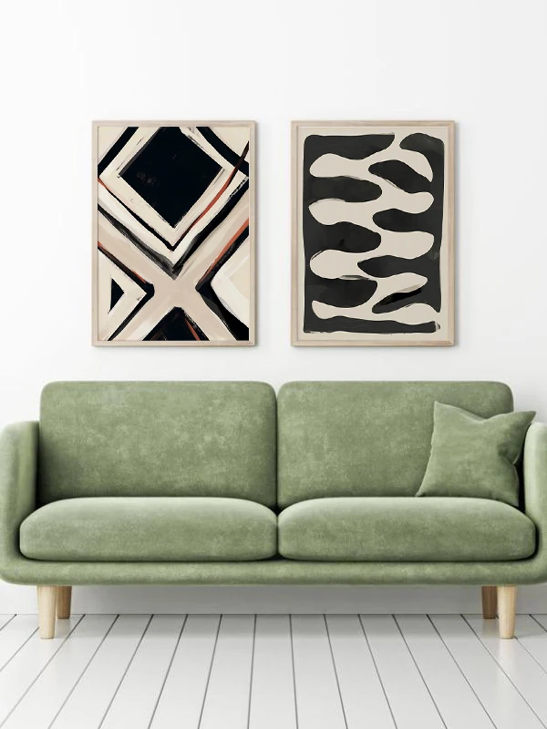 Olası Şekiller Temalı 2'li Çerçeveli Tablo