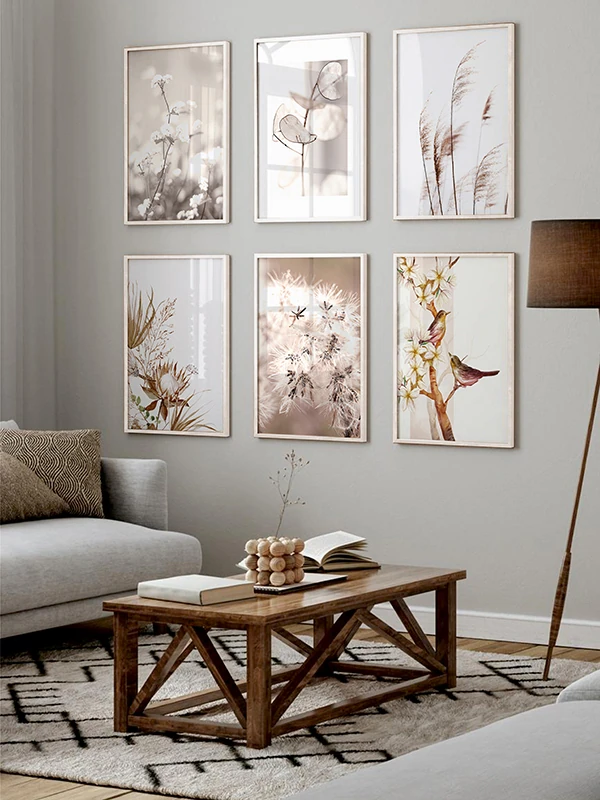 Doğanın Beyazı Temalı Set Çerçeveli Tablo