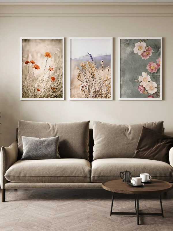 Bozkırlar Temalı 3'lü Çerçeveli Tablo