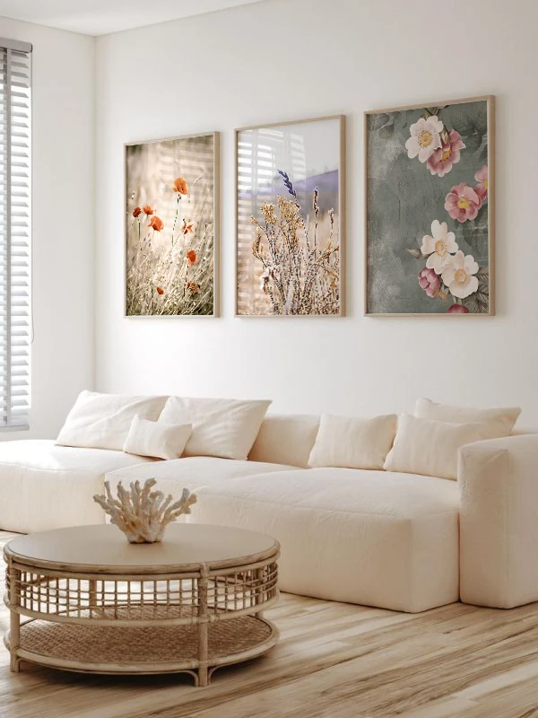 Bozkırlar Temalı 3'lü Çerçeveli Tablo