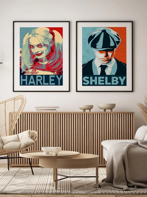 Kötü Kahramanlar Temalı 2'li Çerçeveli Tablo