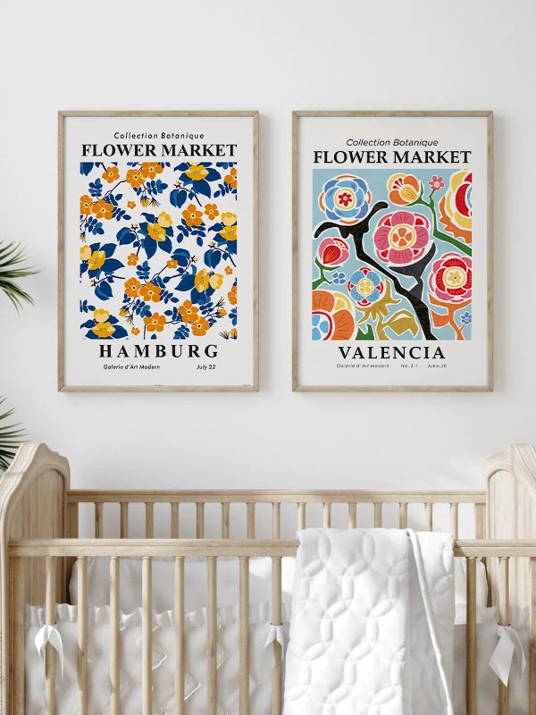 Şekerli Çiçekler Temalı 2'li Çerçeveli Tablo