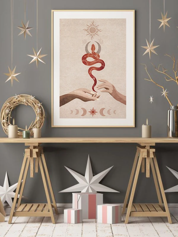 Kundalini Temalı Çerçeveli Tablo