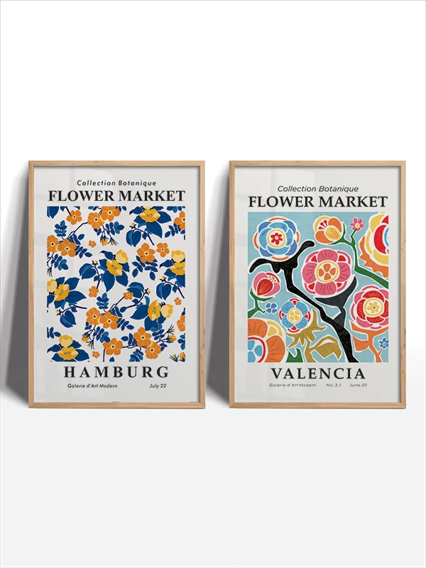 Şekerli Çiçekler Temalı 2'li Çerçeveli Tablo