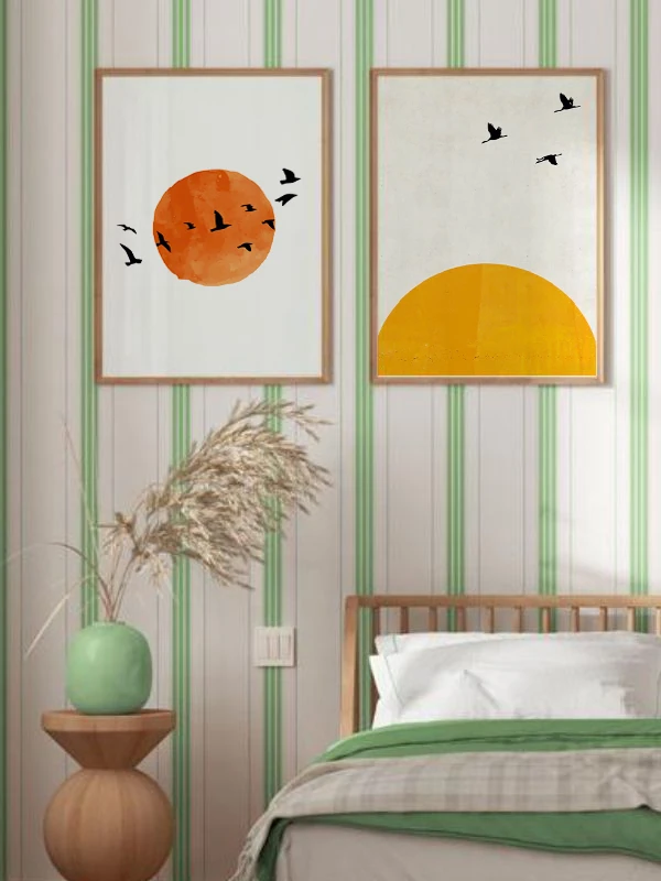 Güneşe Doğru Temalı 2'li Çerçeveli Tablo