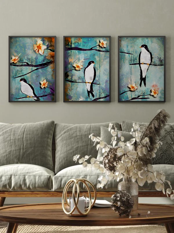 Gündelik Temalı 3'lü Çerçeveli Tablo